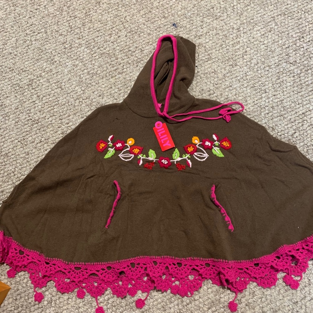 RARE! Oilily Embroidered Shawl Poncho